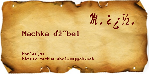 Machka Ábel névjegykártya