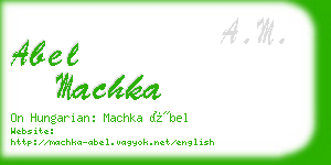 abel machka business card